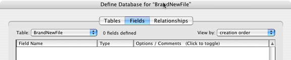 Define Database, Fields